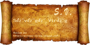 Sóvágó Virág névjegykártya